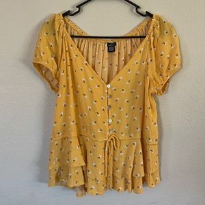 Floral, yellow top